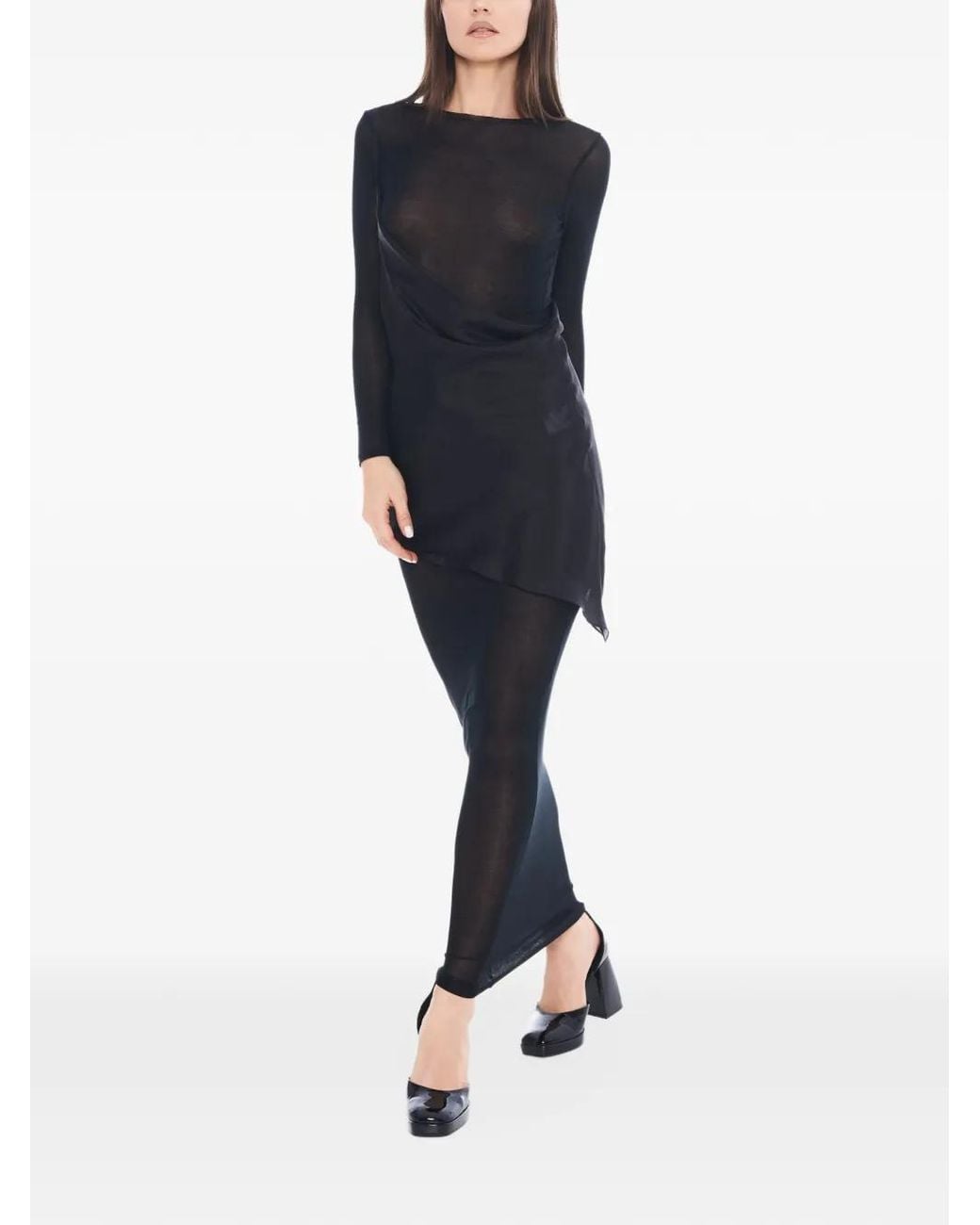 Tessitura Body Couture Black Layered Maxi Dress