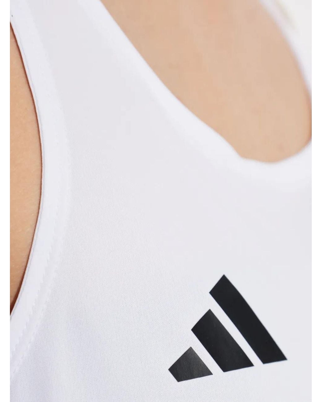 Adidas White Adizero Essentials Running Tank Top