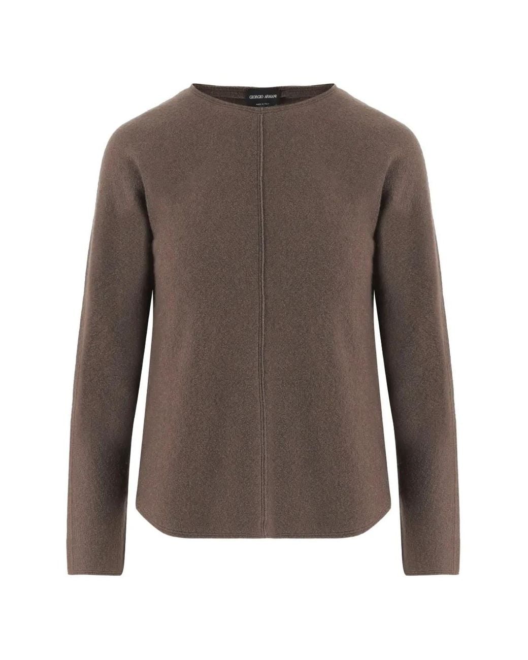 Giorgio Armani Brown Round-Neck Sweater New Normal