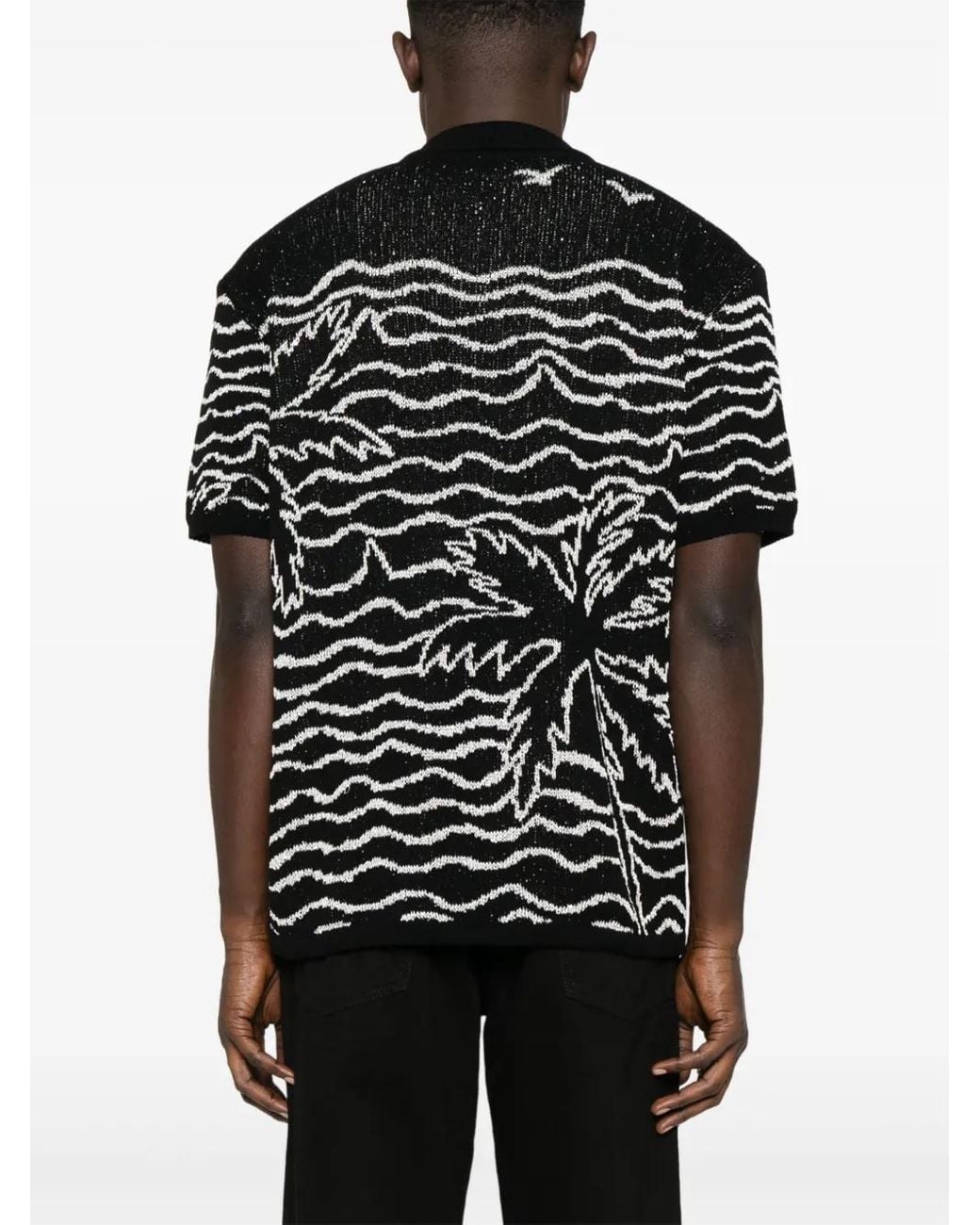 Laneus Black Knitted Shirt for men