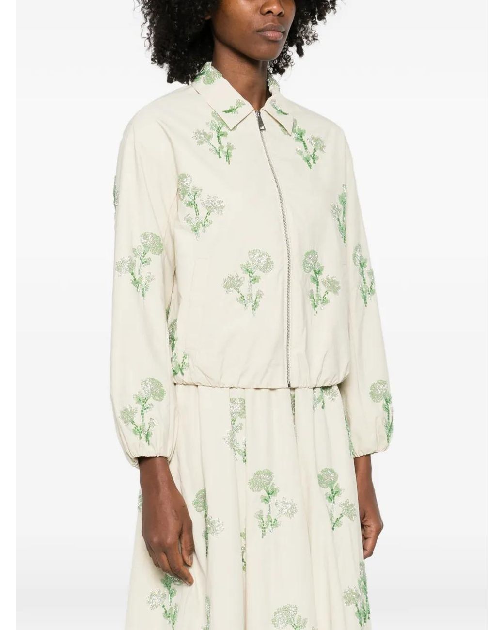 Maje White Beaded Technical Jacket