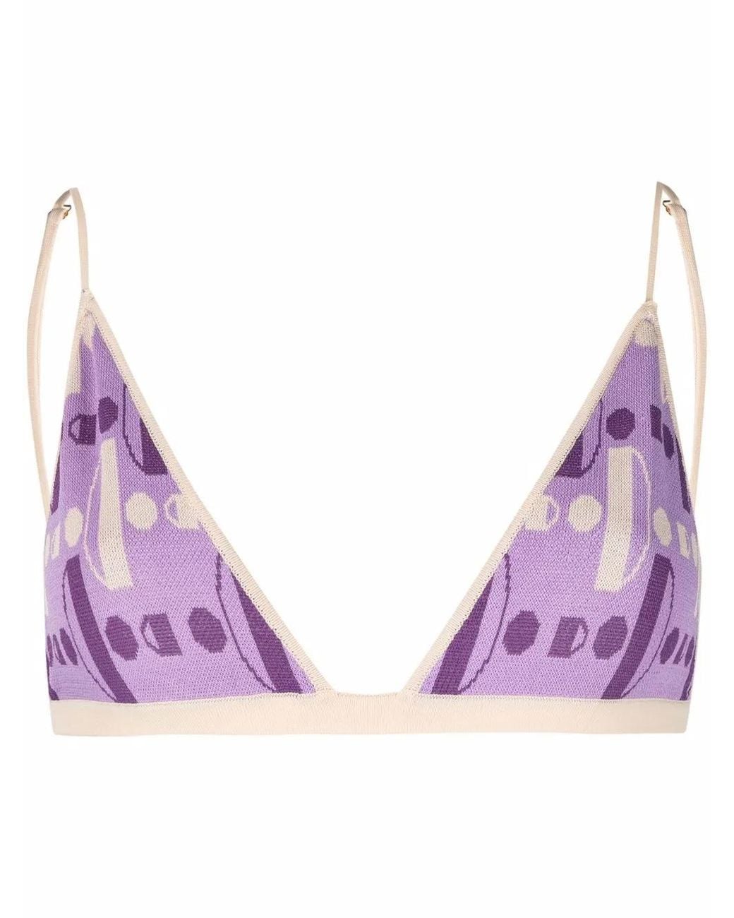 Dodo Bar Or Purple Knitted Triangle Bra Top