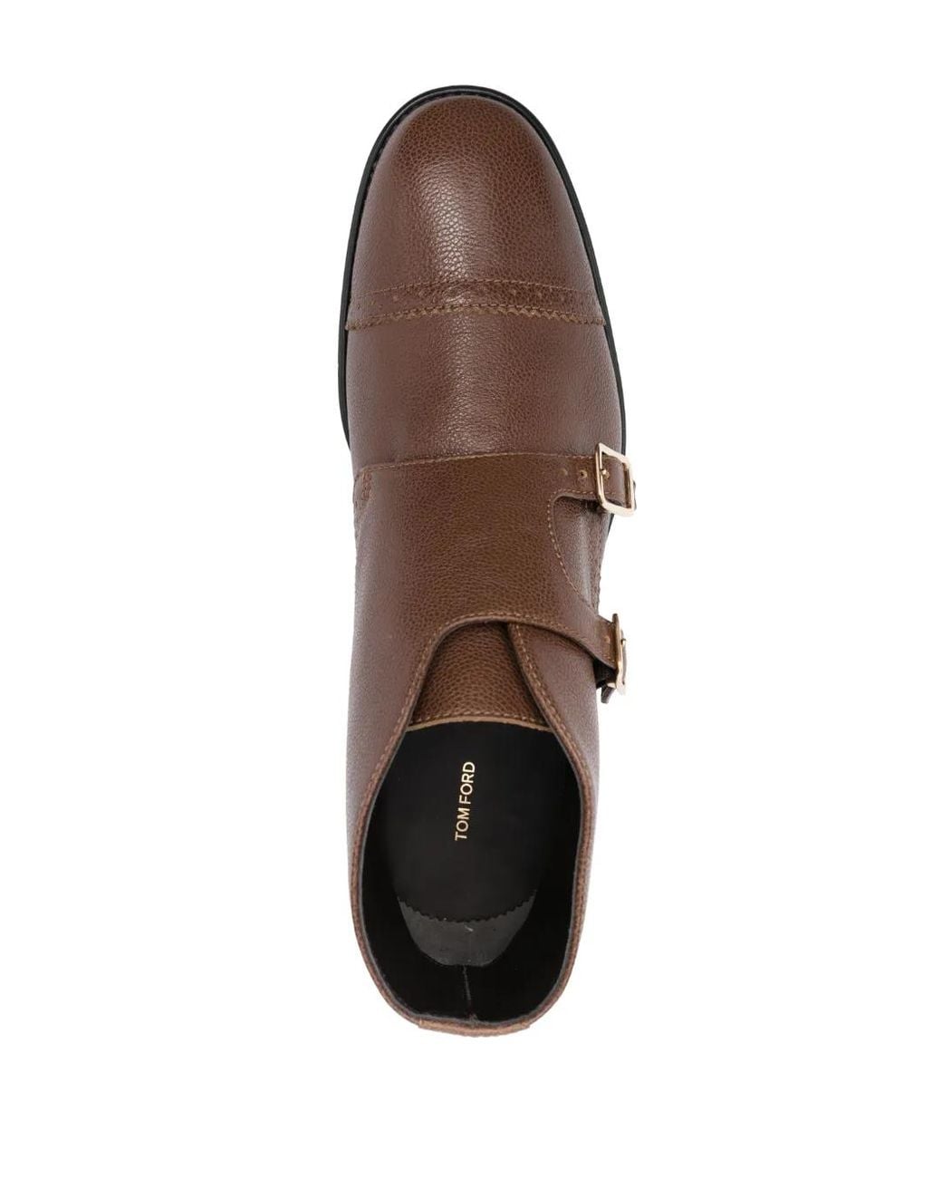 Tom Ford Brown Double-Buckle Monk Shoes for men