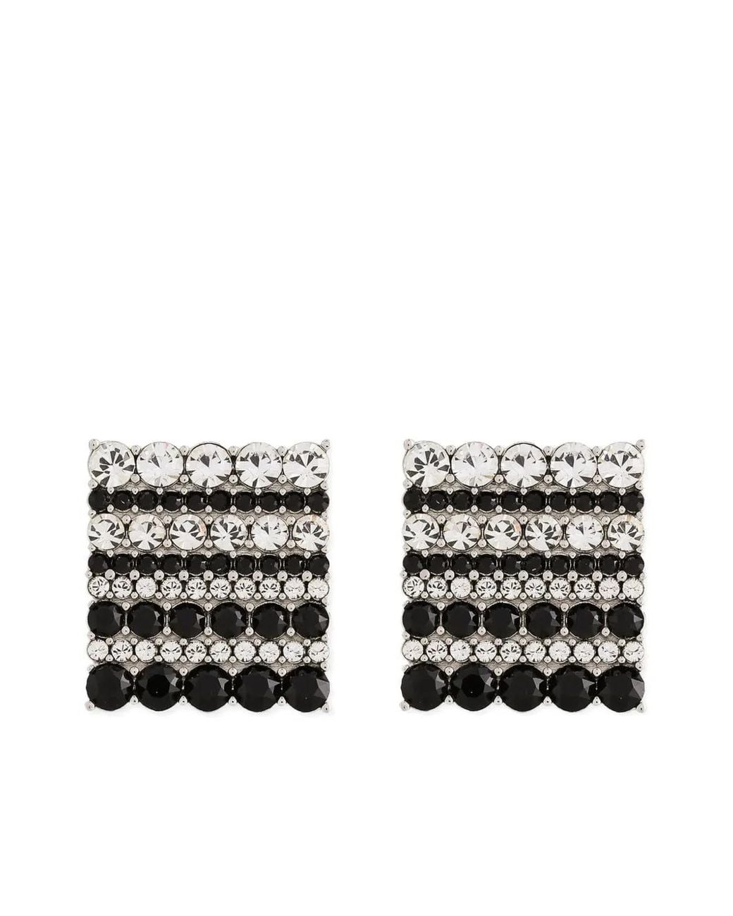 Dolce & Gabbana White Crystal Rhinestone-Embellished Cufflinks for men