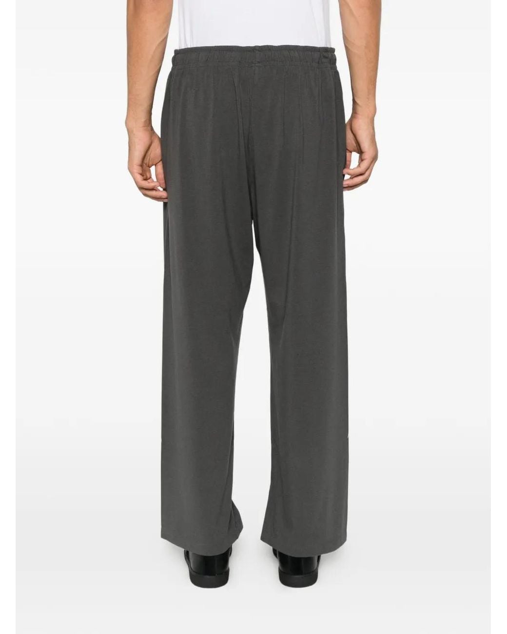 Skims Gray Drawstring-Waist Wide-Leg Trousers for men