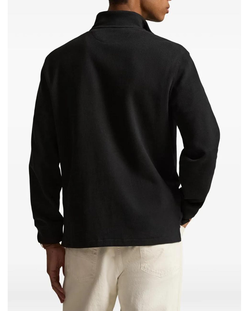 Polo Ralph Lauren Black Pull Semi-Zippé À Logo Brodé for men