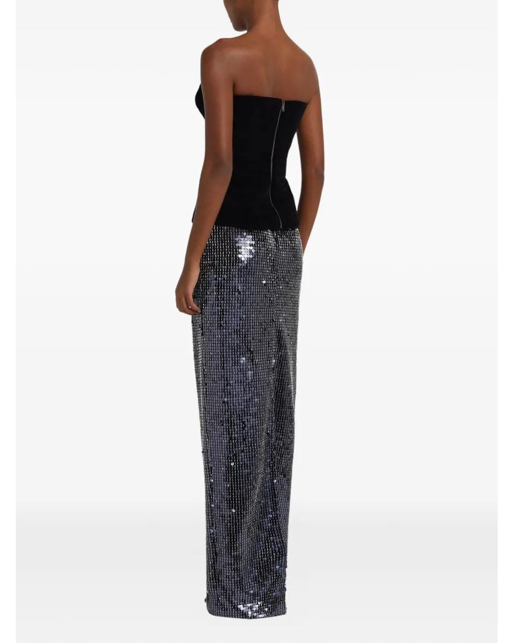 Safiyaa Black Aiden Corset-Style Maxi Dress