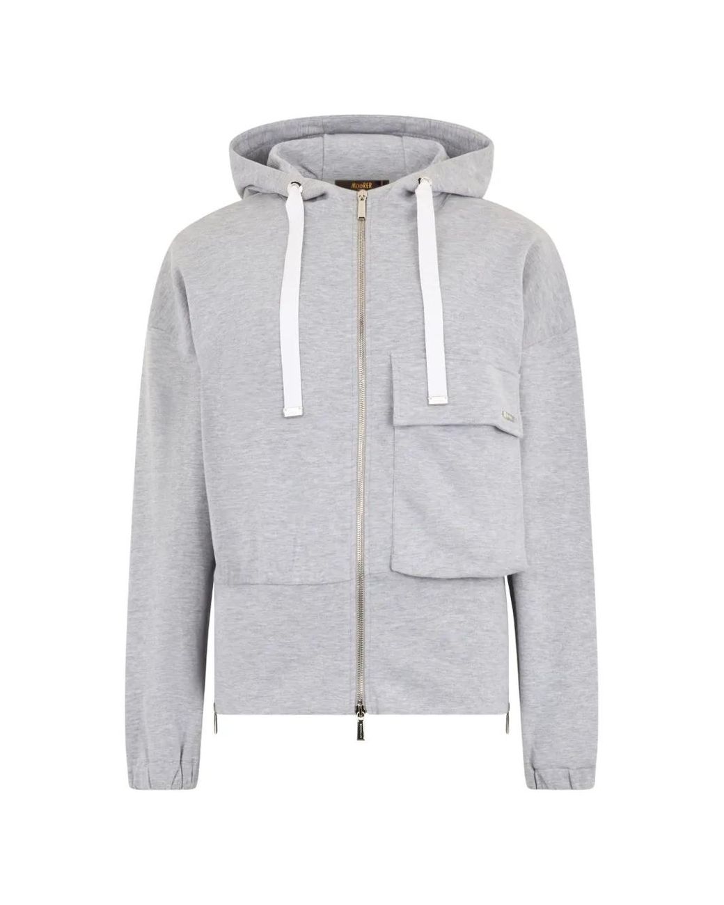 Moorer Gray Zipped Hoodie
