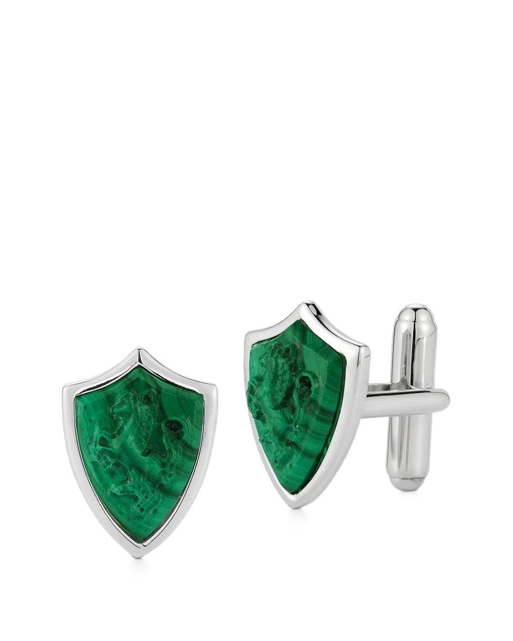 Mateo Green Malachite Shield Cufflinks for men