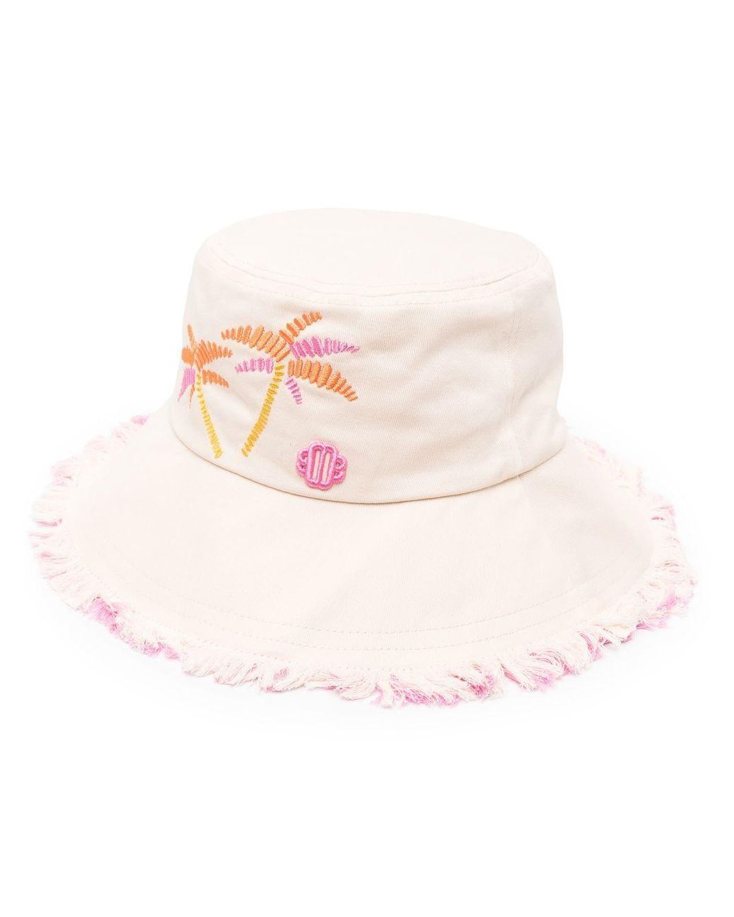 Maje Palm Tree-embroidered Sun Hat in Pink | Lyst