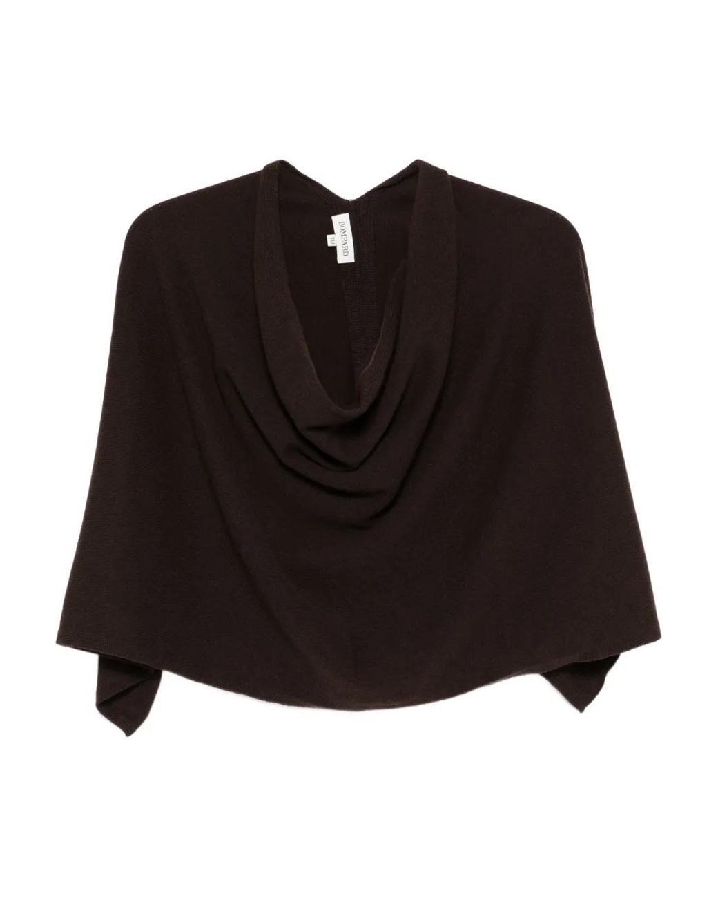 Bompard Black Cowl-Neck Cashmere Poncho
