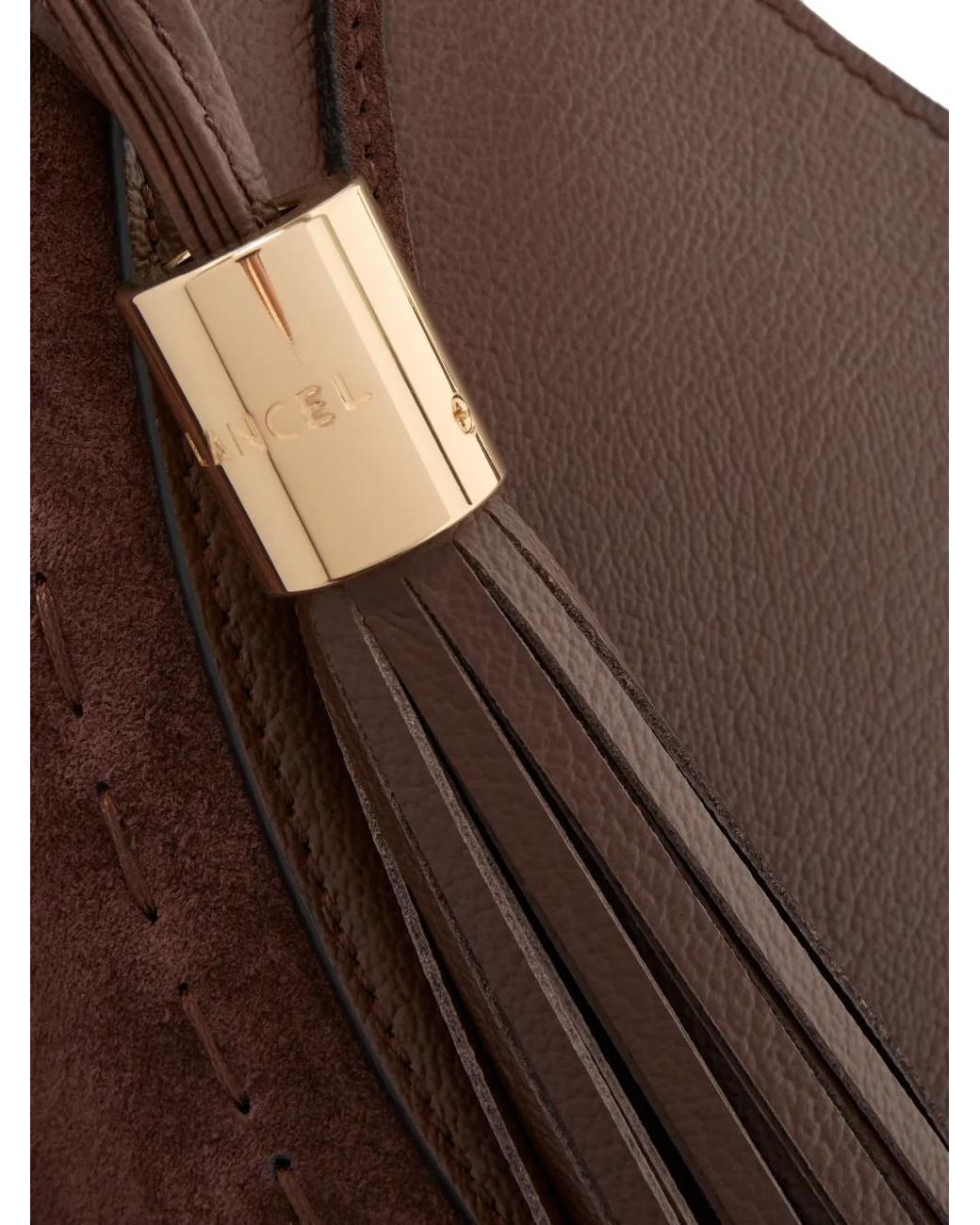 Lancel Brown M Tassel-Detail Leather Shoulder Bag