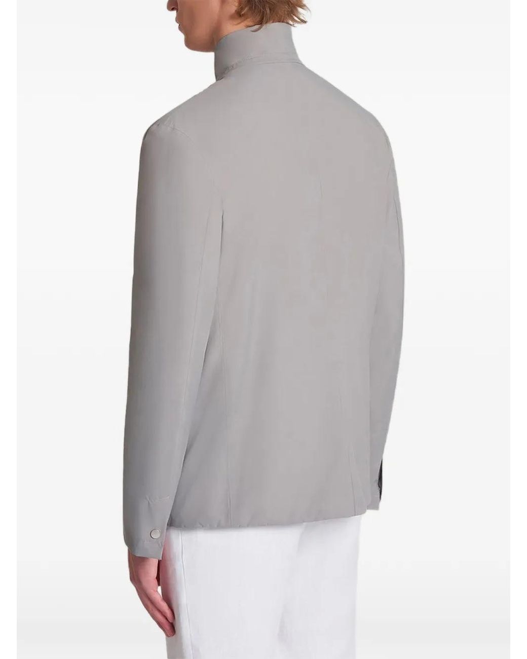 Kiton Gray Lightweight Zip-Up Jacket for men