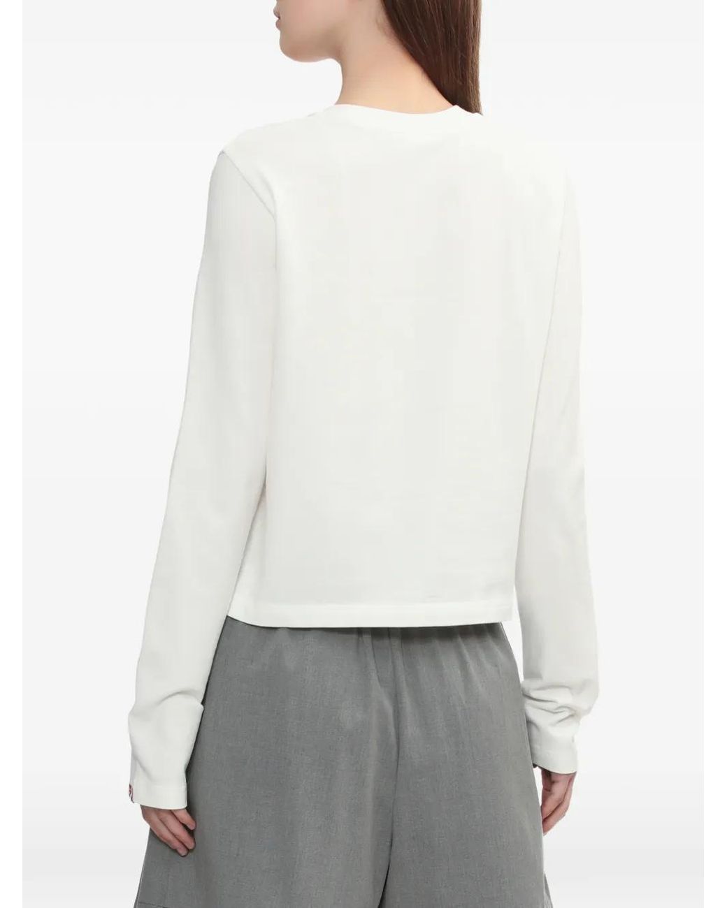 A Bathing Ape White Graphic Long-Sleeve Top