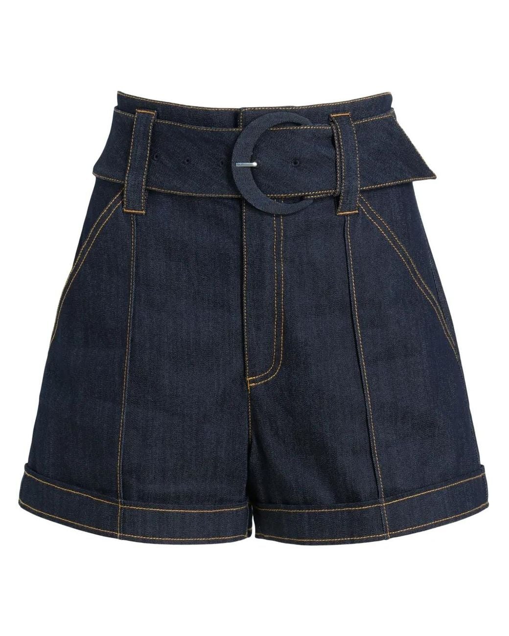Cinq À Sept Blue Aldi Belted Denim Shorts