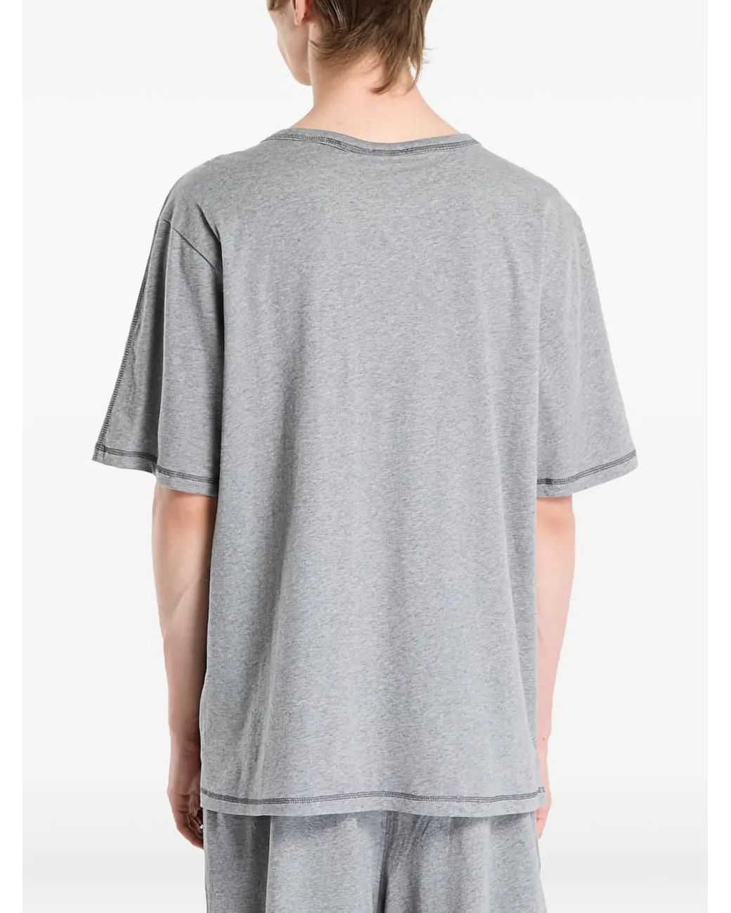 DIESEL Gray Set-Adam-D-Core Logo-Print Pyjama Set for men