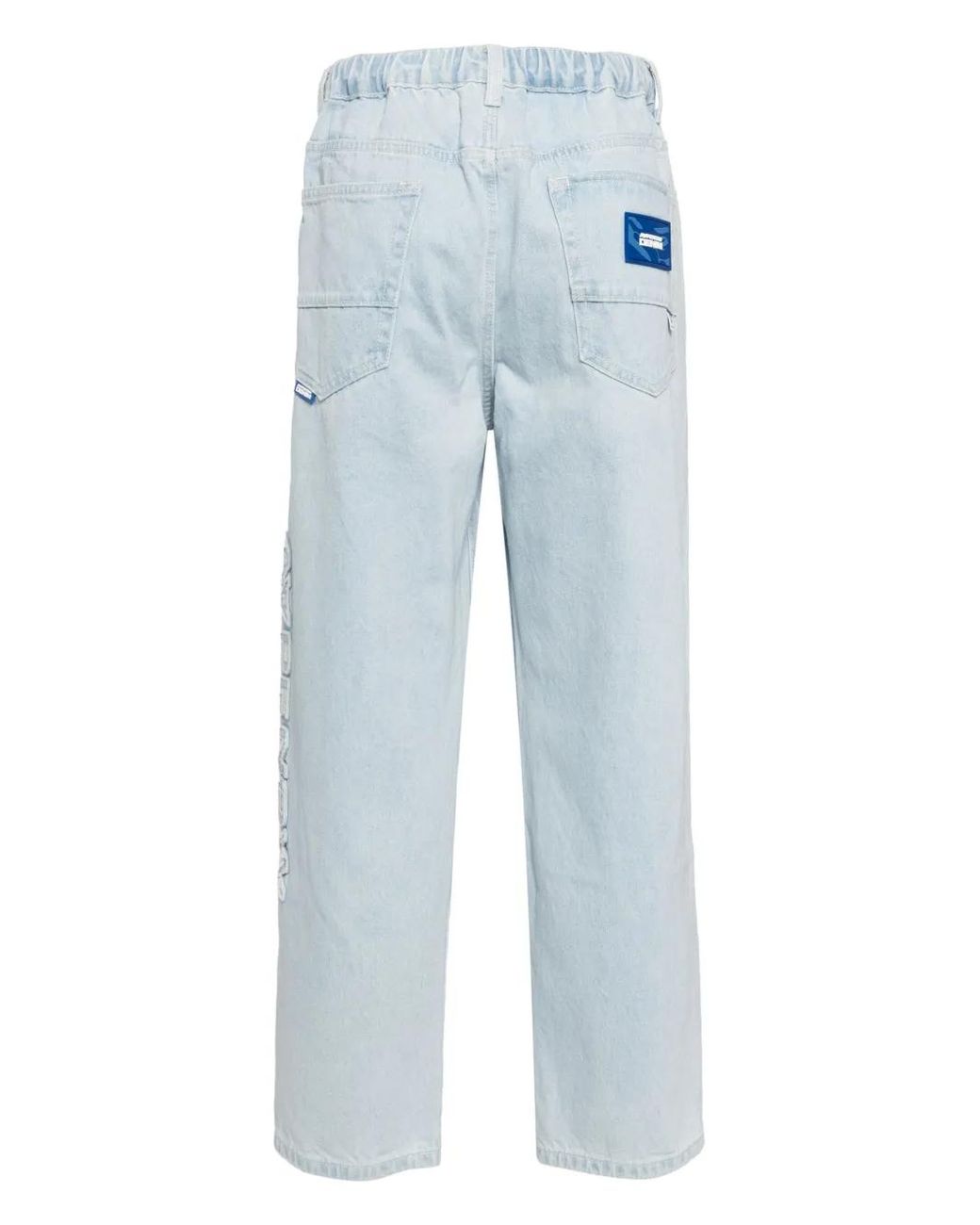 Aape By A Bathing Ape Blue Logo-Patch Jeans for men