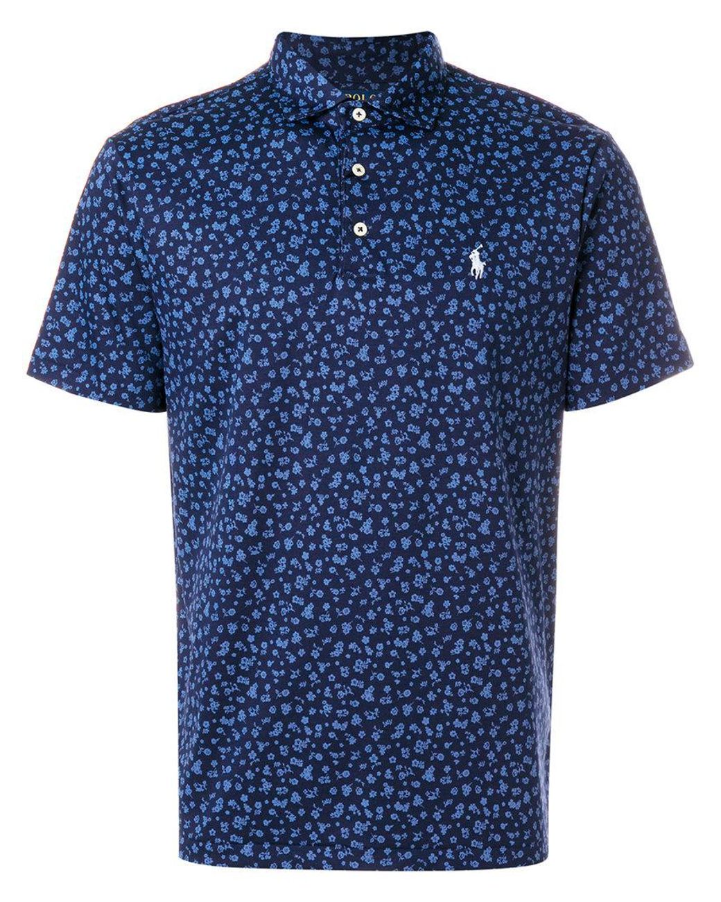 Polo Ralph Lauren Floral-print Polo Shirt in Blue for Men | Lyst