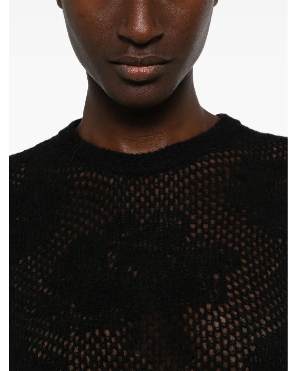 Roberto Collina Black Open-Knit Sweater