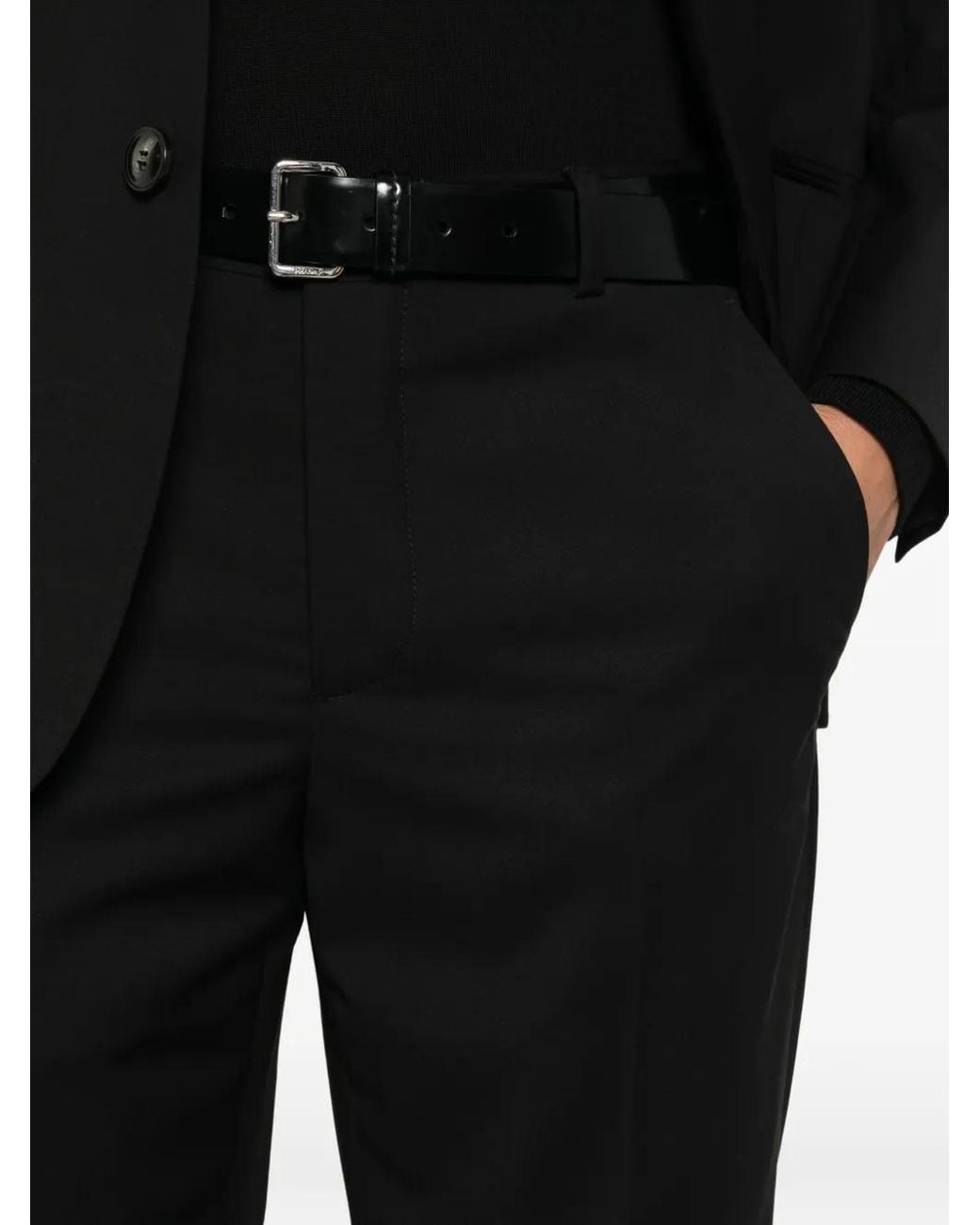 Giorgio Armani Black Single-Breasted Notched-Lapel Suit for men
