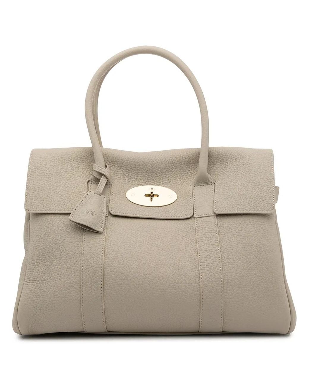Mulberry Natural Pebbled-Texture Top-Handle Tote