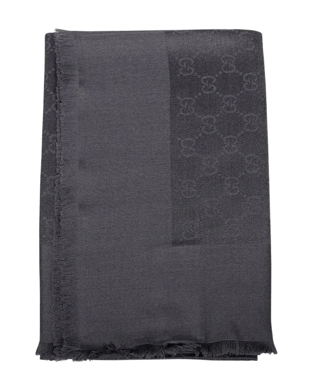 Gucci Gray Monogram Scarf for men