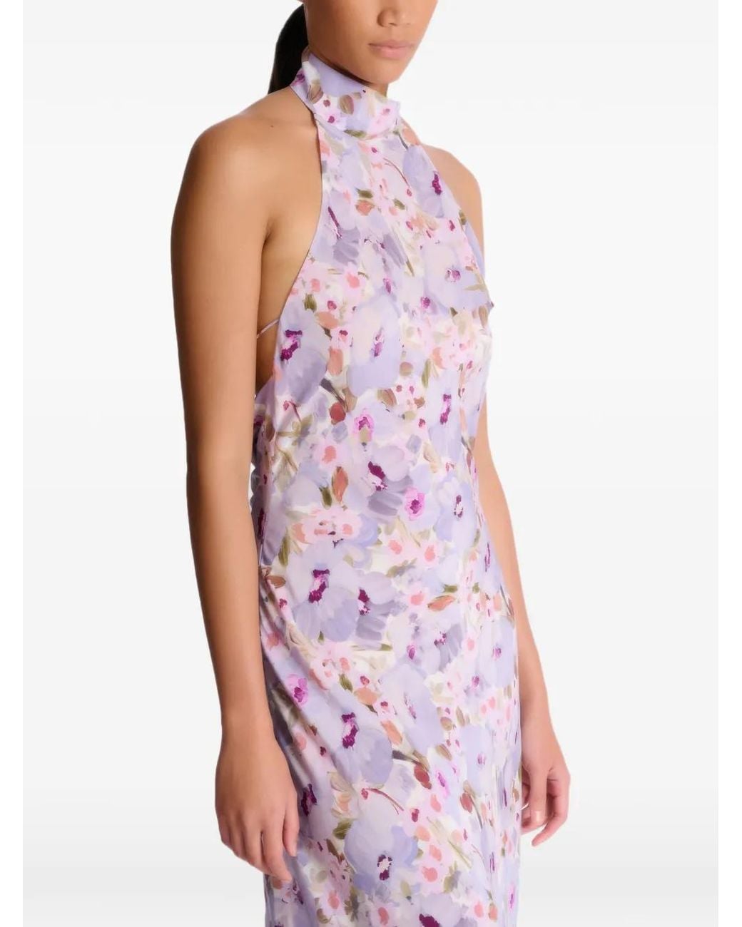 Balmain Purple Poppy Flower Dress