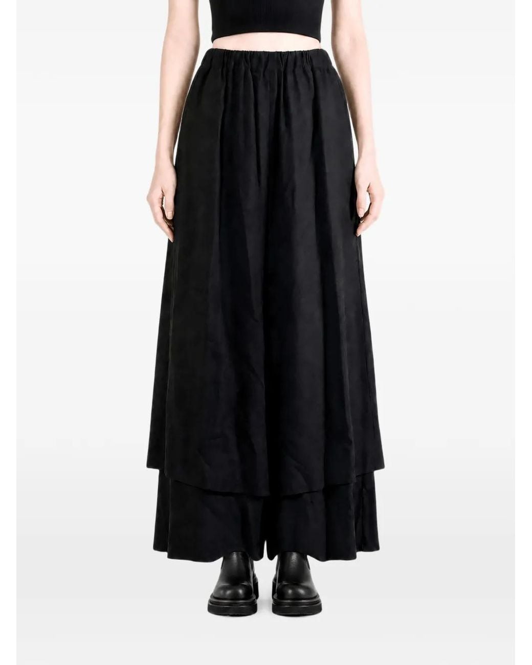 COMME des GARÇONS　プリーツスカートレイヤードパンツ Comme des Garçons レイヤード パンツ ブラック | Lyst