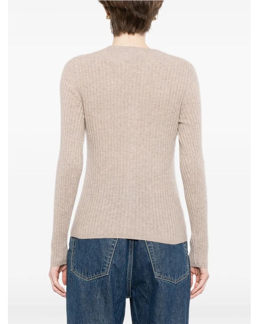 N.Peal Cashmere White Ribbed Full Zip Cardigan