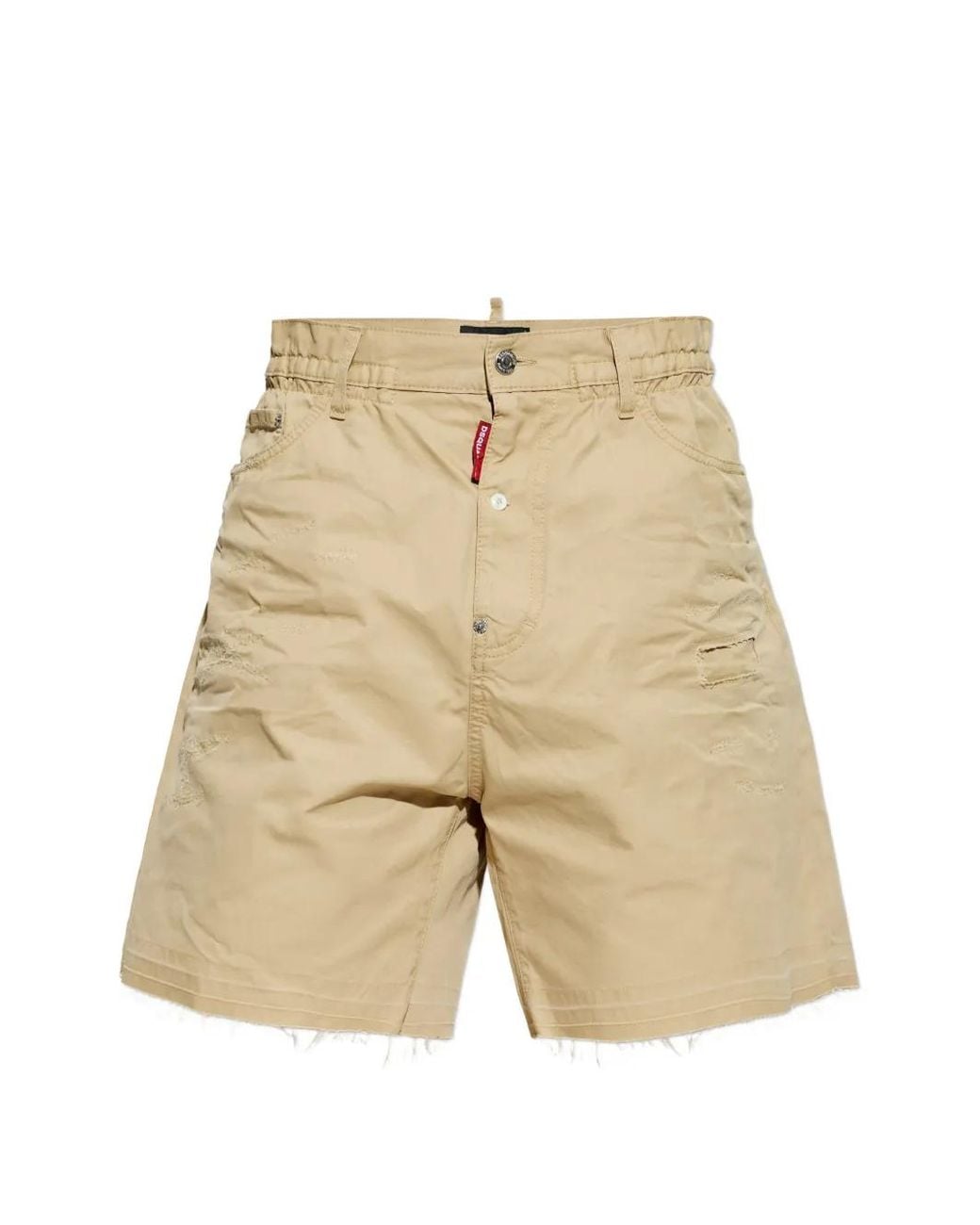DSquared² Natural Distressed-Finish Shorts for men