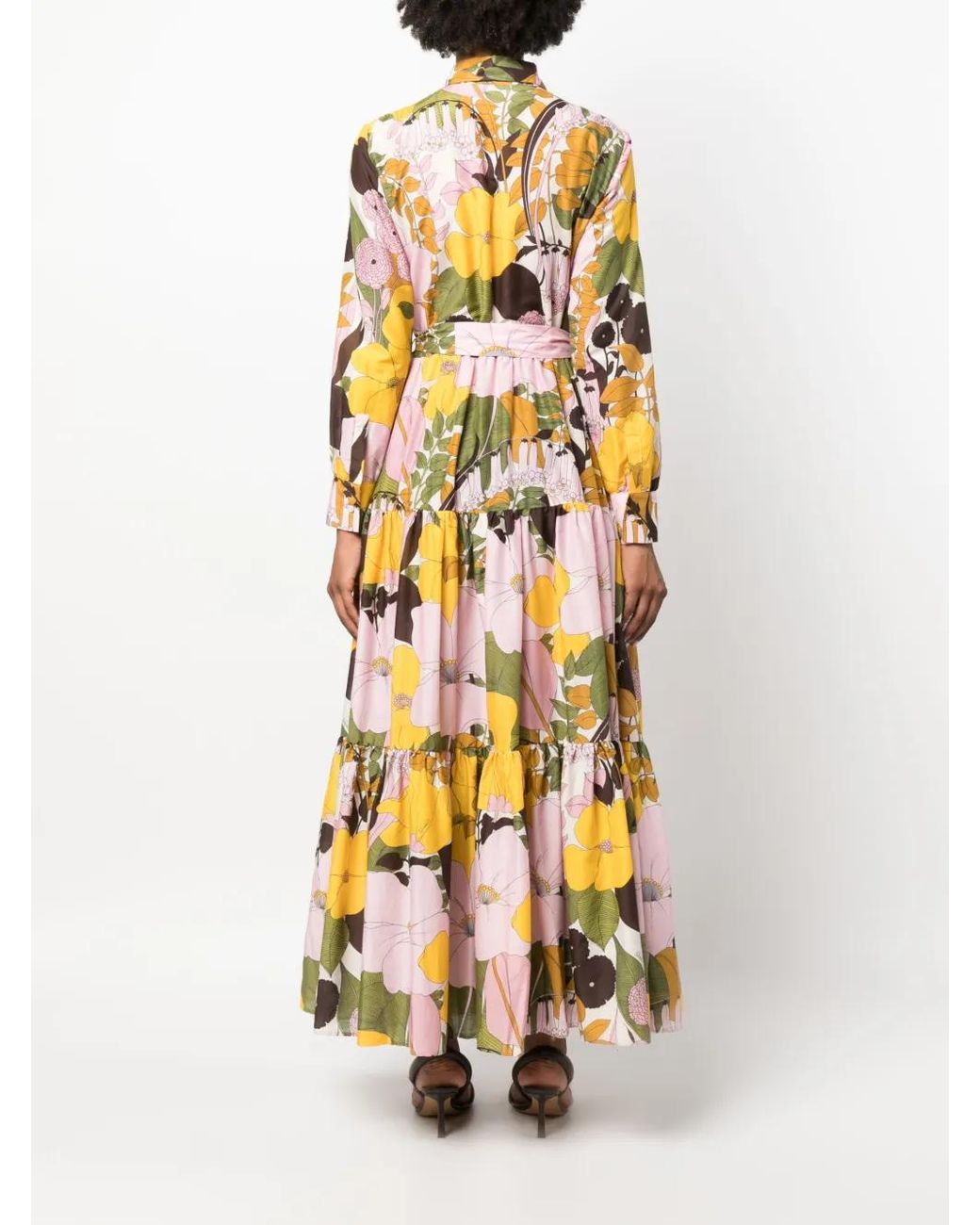 LaDoubleJ Metallic Bellini Floral-Print Shirtdress
