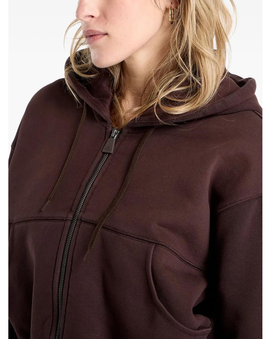 Adidas Red Zipped Cropped Hoodie