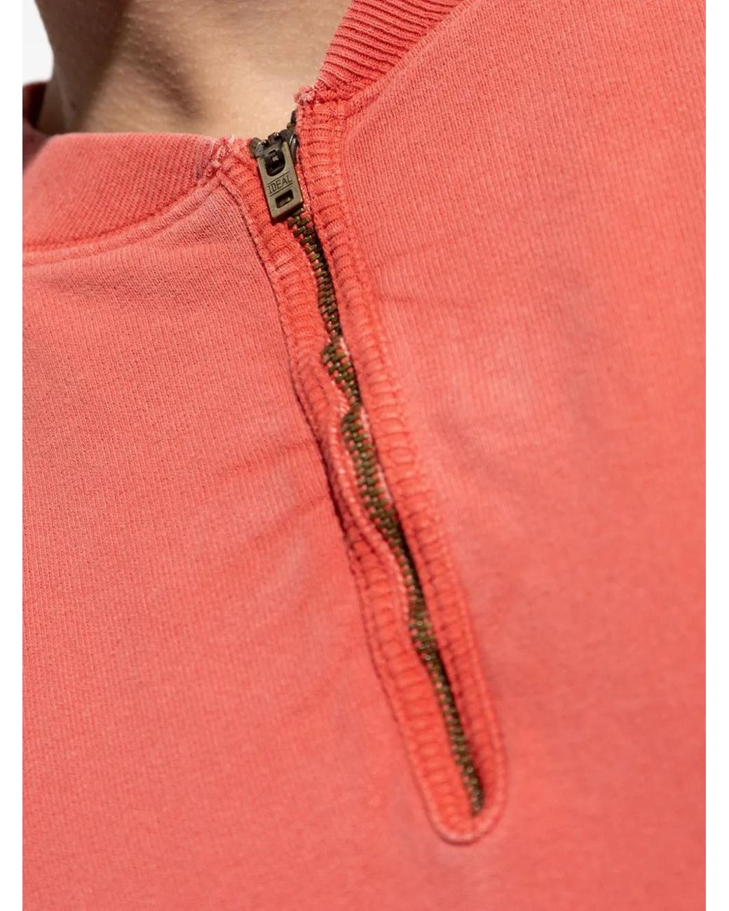 Maison Margiela Pink Sweat En Coton À Col Zippé for men
