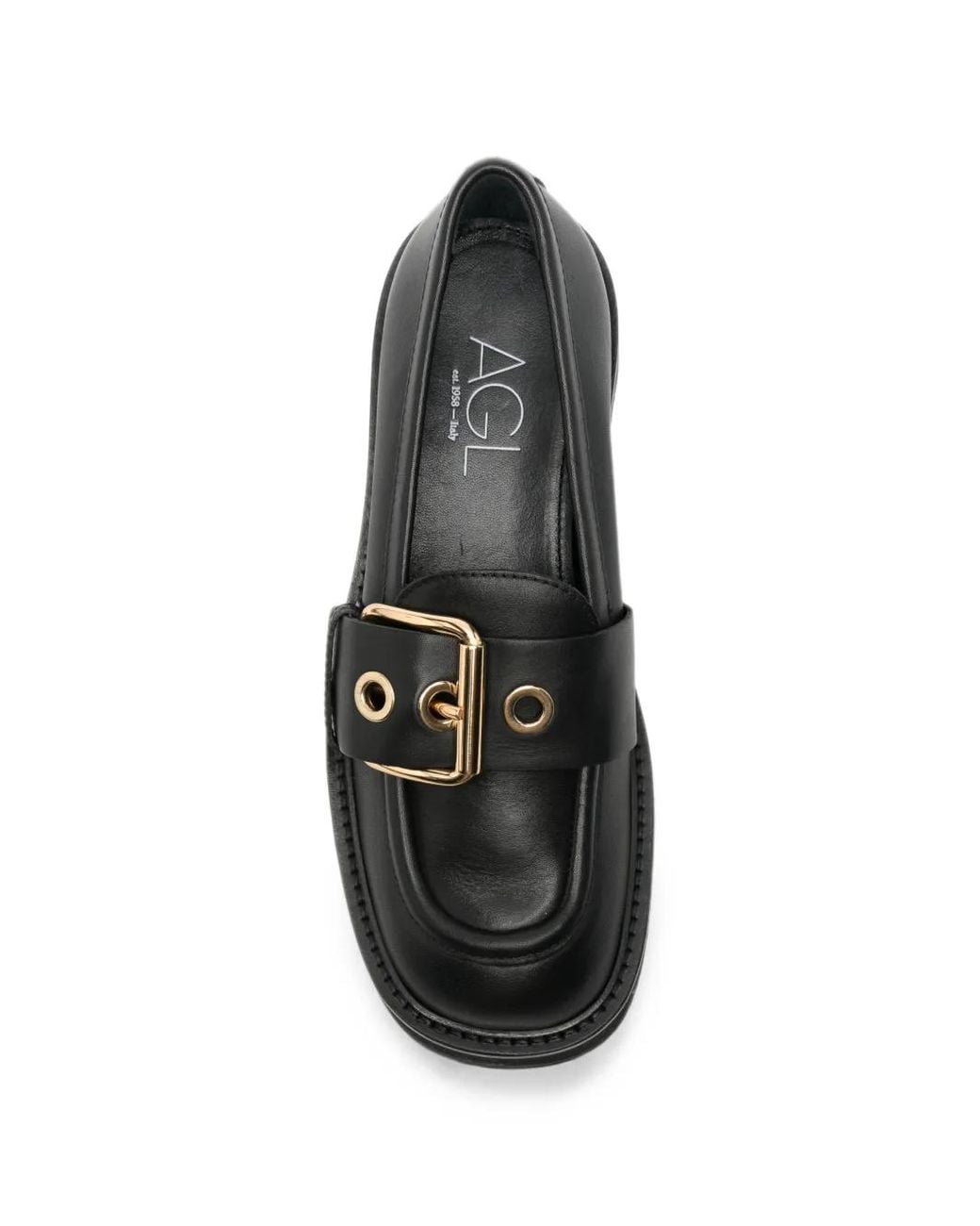 Agl Attilio Giusti Leombruni Black Luggie Buckle-Detail Loafers