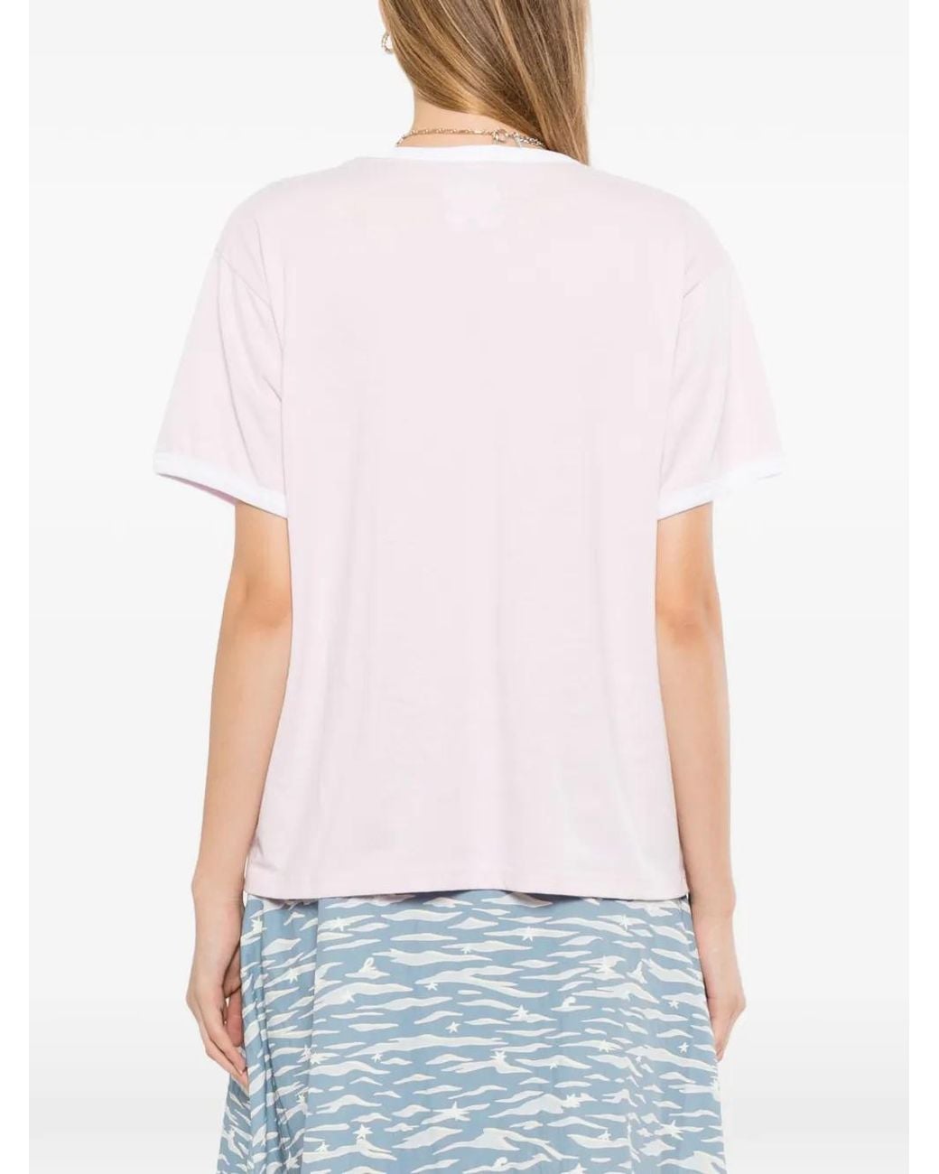 SPORT b. by agnès b. Pink Logo-Embroidered T-Shirt