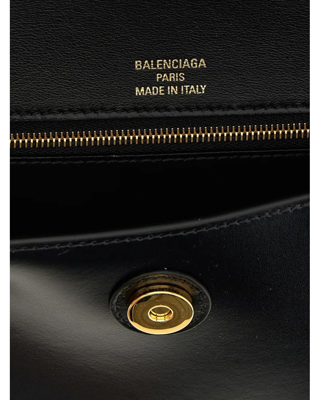 Balenciaga Black Small Hourglass Magnetic-Closure Shoulder Bag