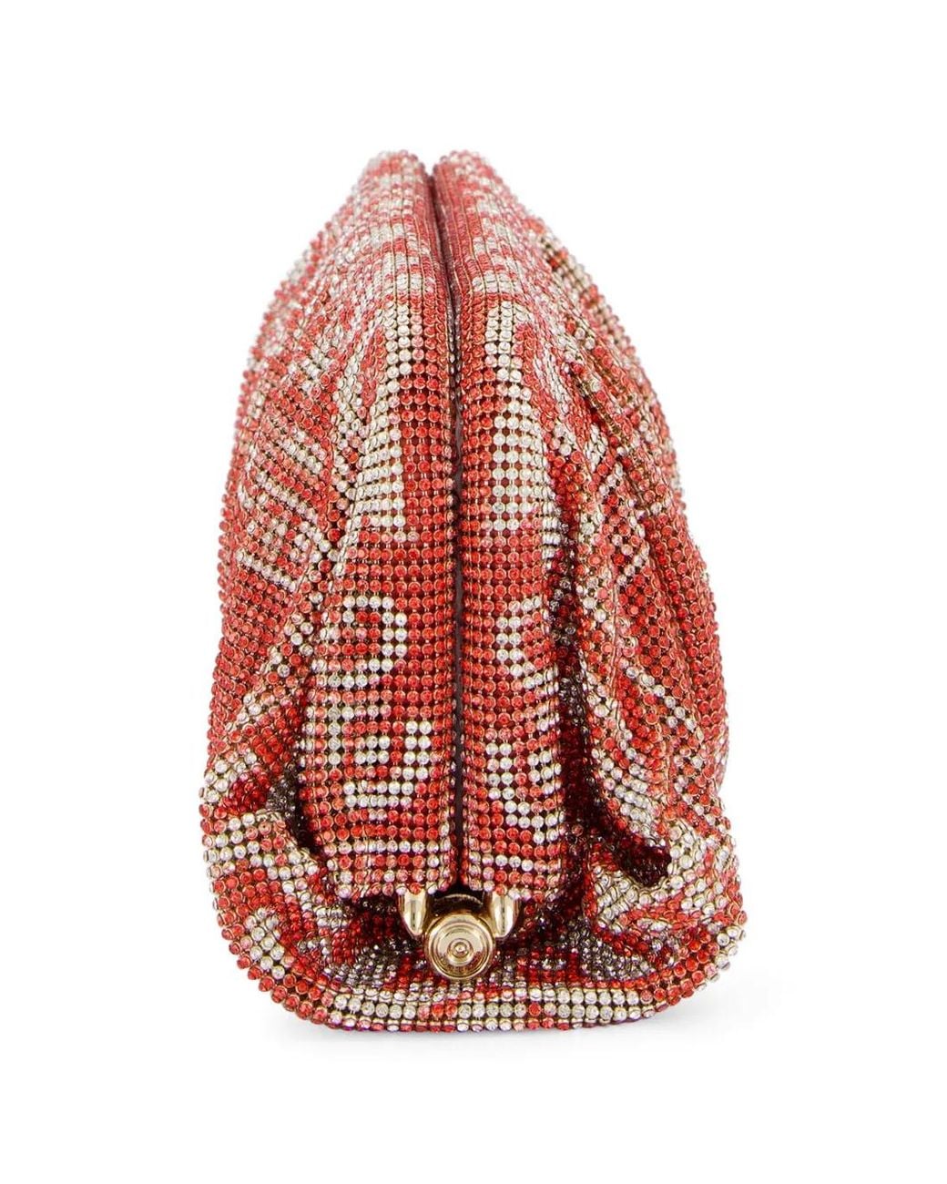 Benedetta Bruzziches Red Venus Paisley-Print Clutch Bag