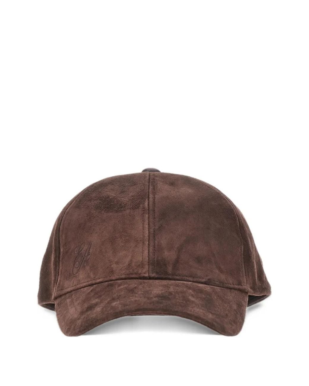 Emporio Armani Brown Signature Capsule Suede Baseball Cap