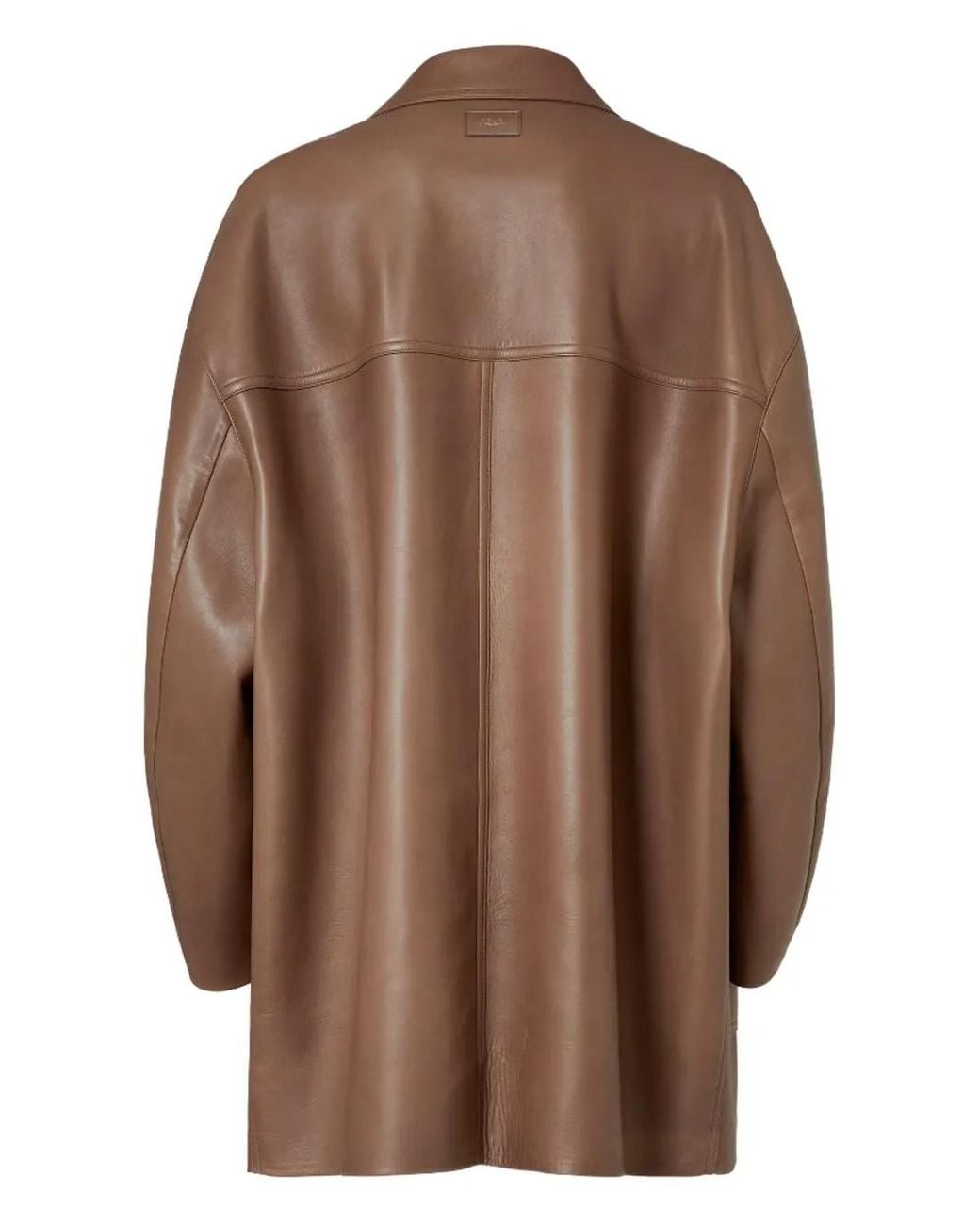 Fendi Brown Double-Breasted Lambskin Coat for men