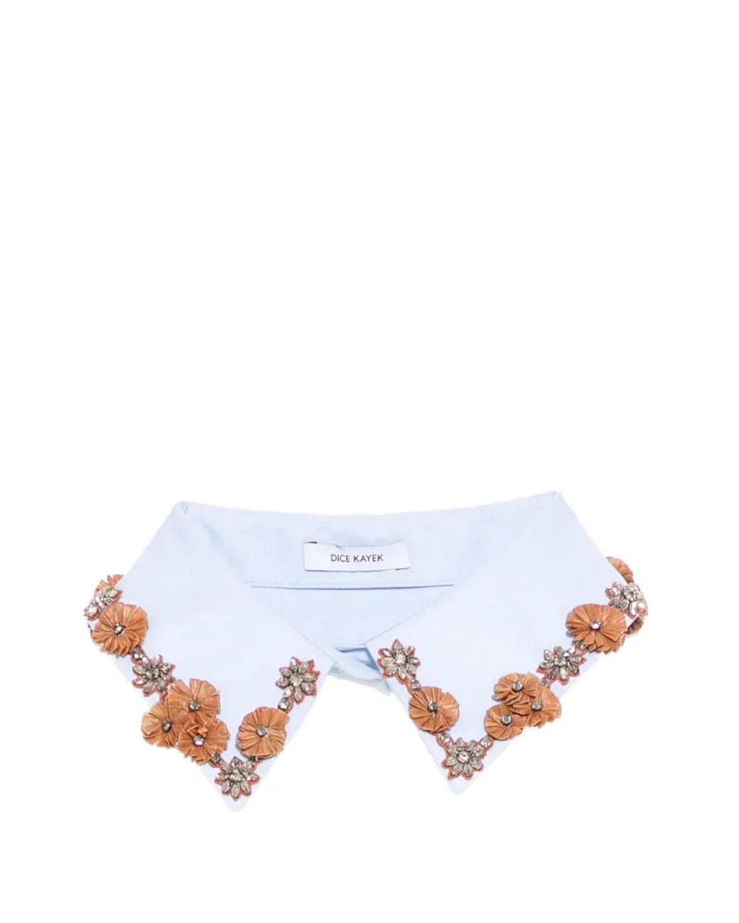 Dice Kayek White Crystal-Embellished Striped Collar