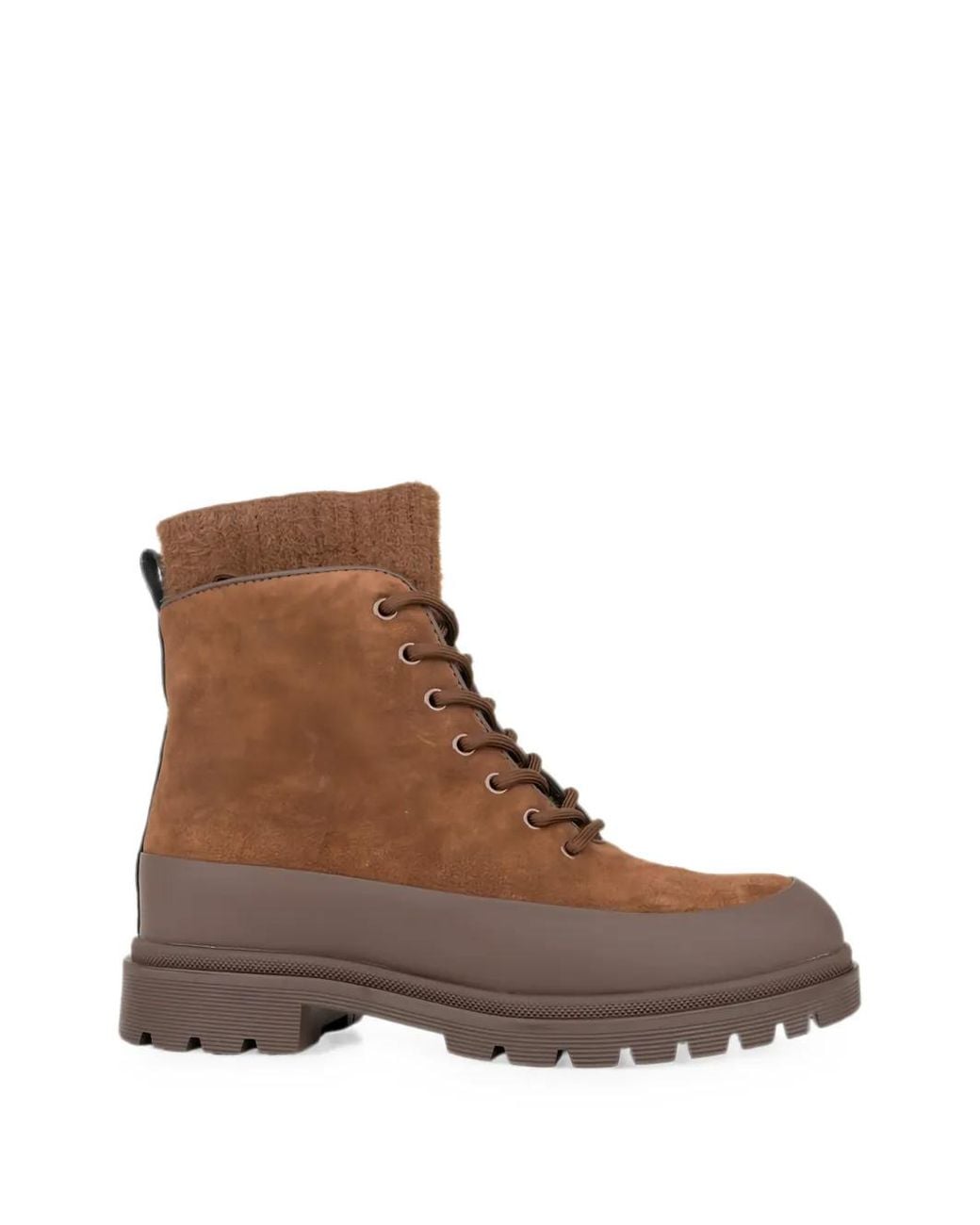 Linda Baumann Brown Lace-Up Suede Ankle Boots