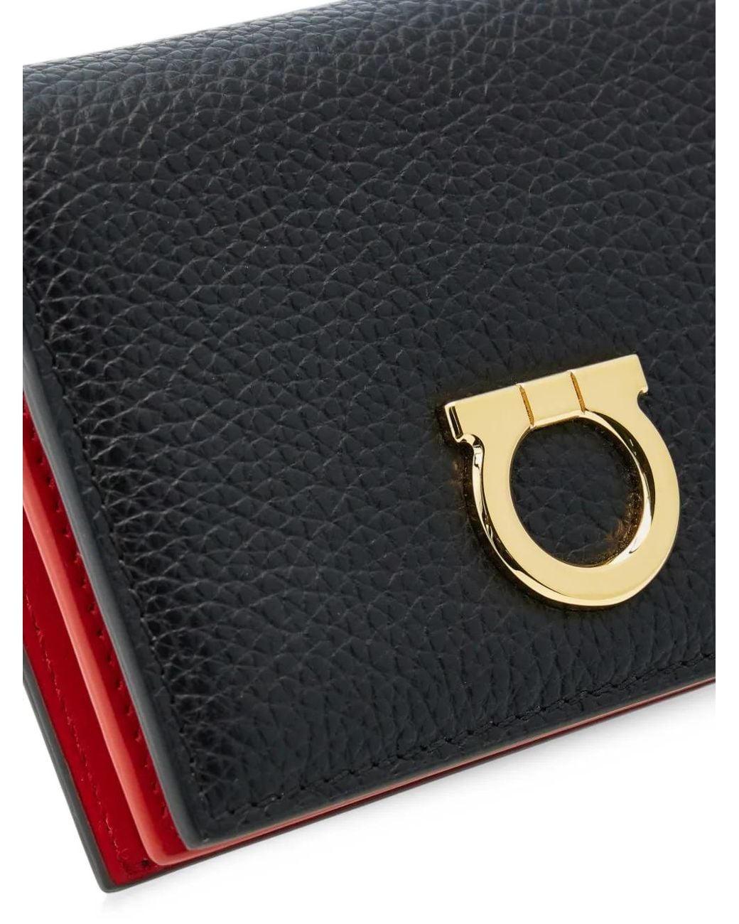 Ferragamo Black Gancini Compact Wallet