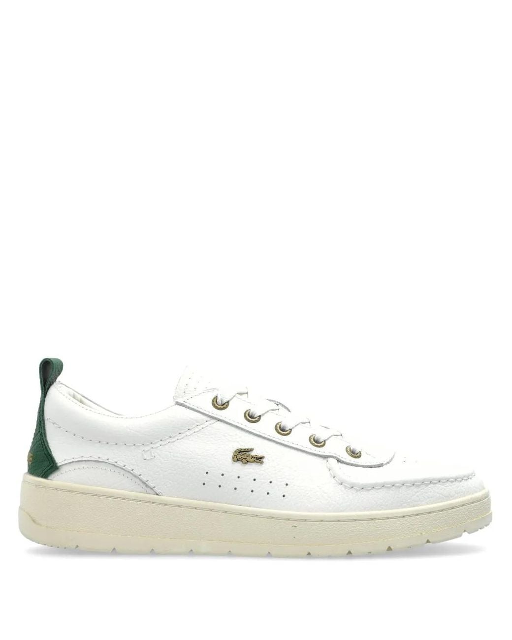 Lacoste White Logo-Embroidered Sneakers for men
