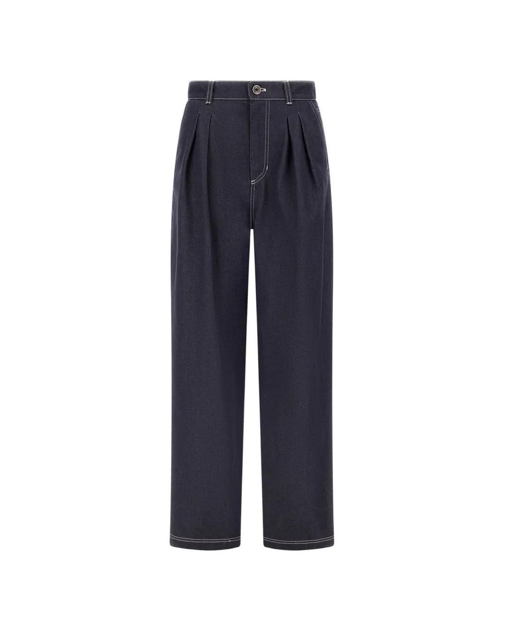 Herno Blue Pleated Trousers
