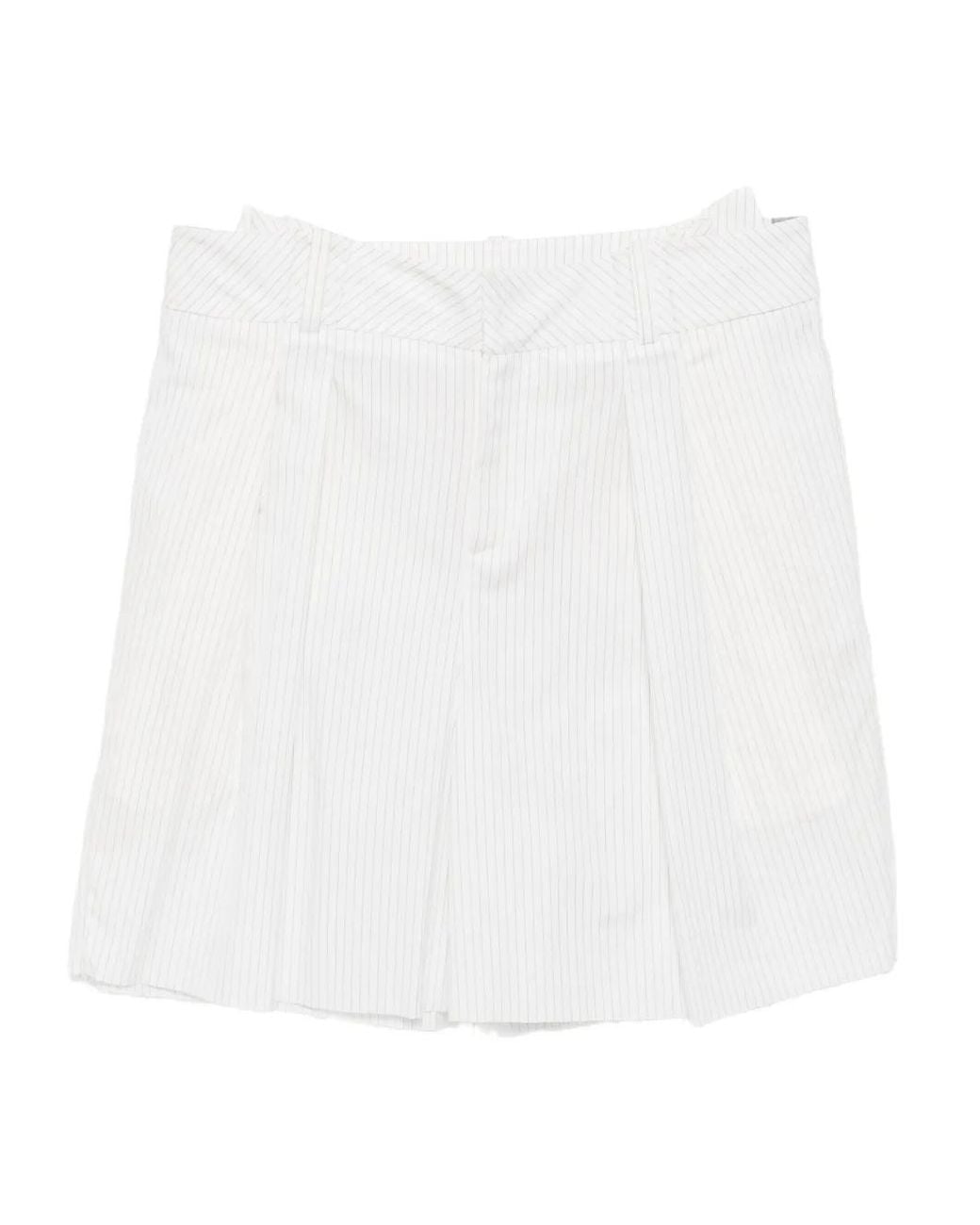 SONIA CARRASCO White Pinstriped Bermuda Shorts for men