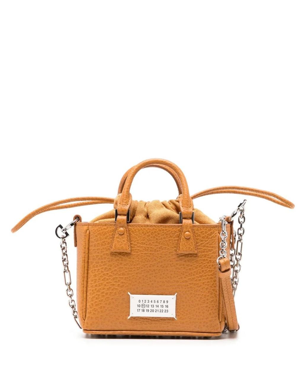 Maison Margiela Orange Sac Porté Épaule 5Ac En Cuir