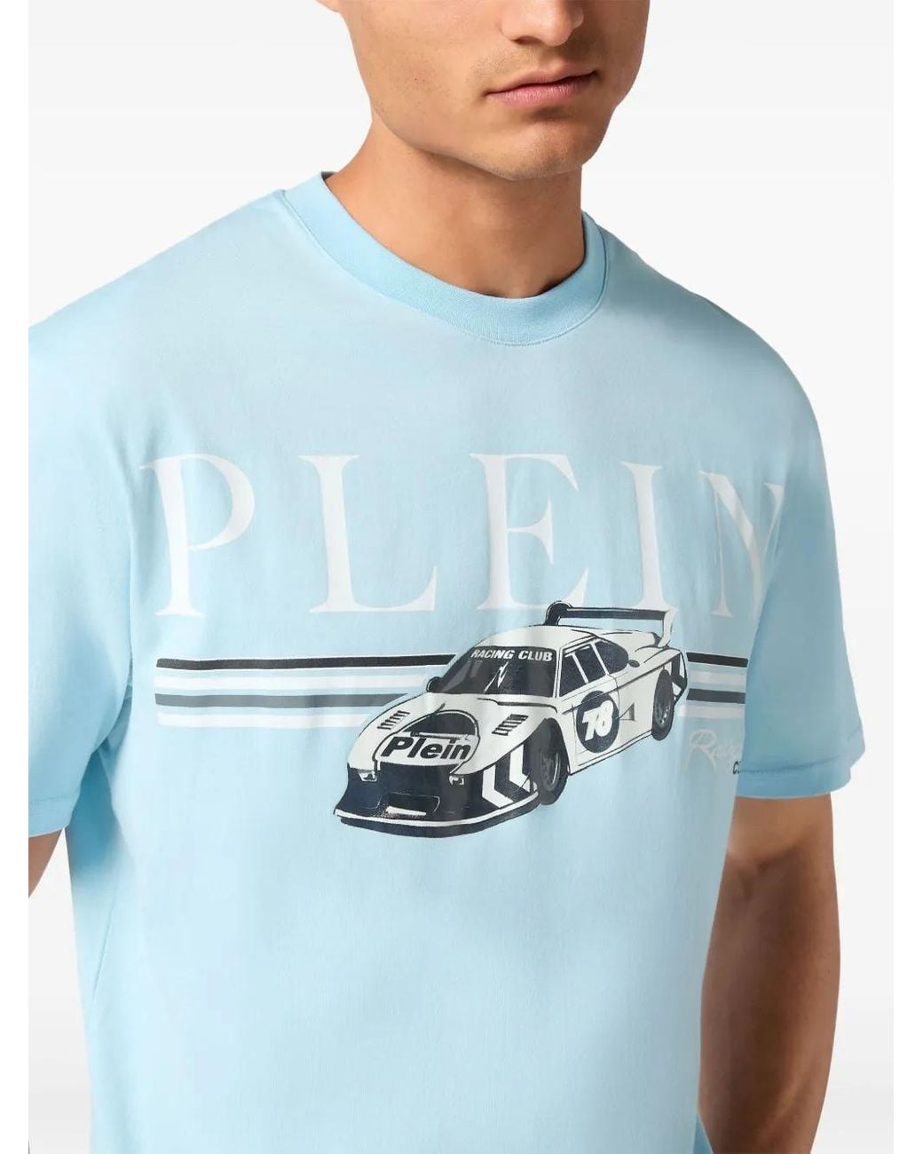Philipp Plein Blue Cars Racing T-Shirt for men