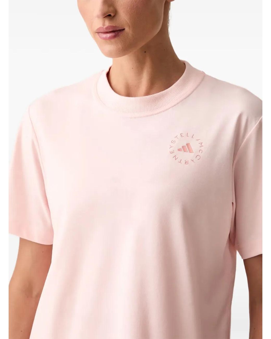 Adidas By Stella McCartney Pink T-Shirt À Logo Imprimé