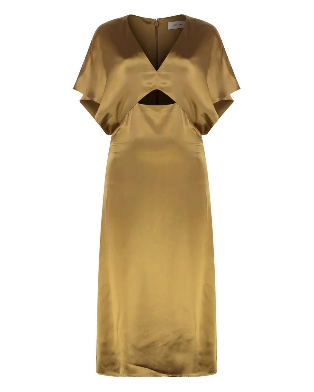 Yves Salomon Yellow Cut-Out Midi Dress