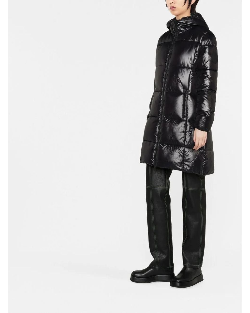 Save The Duck Black Ines Hooded Puffer Coat